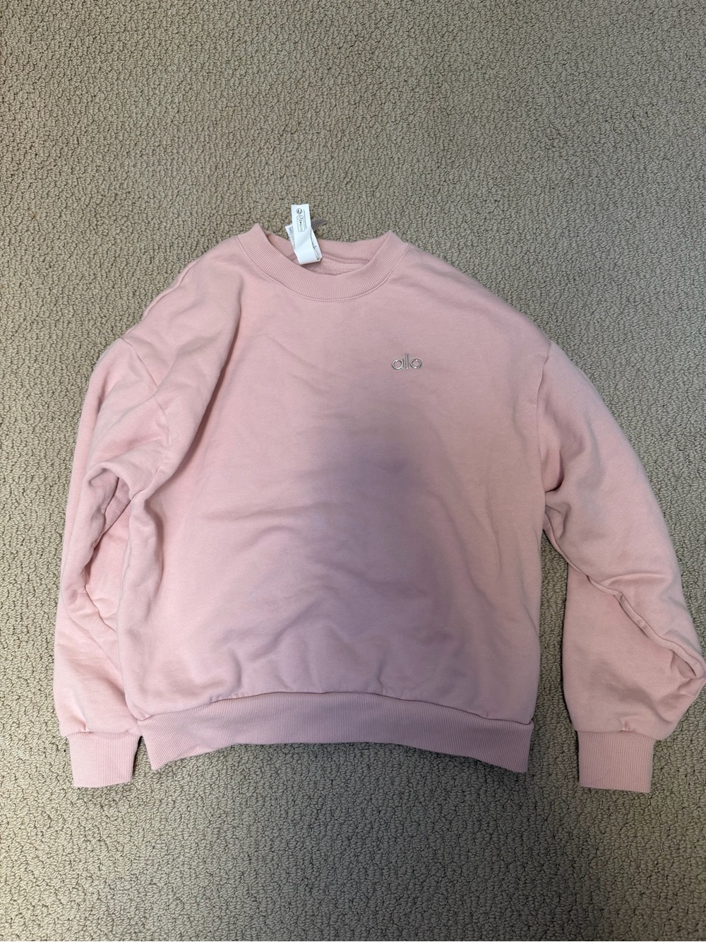 ALO Yoga Accolade Crew Neck Pullover Dusty Rose Pink Sweatshirt XS